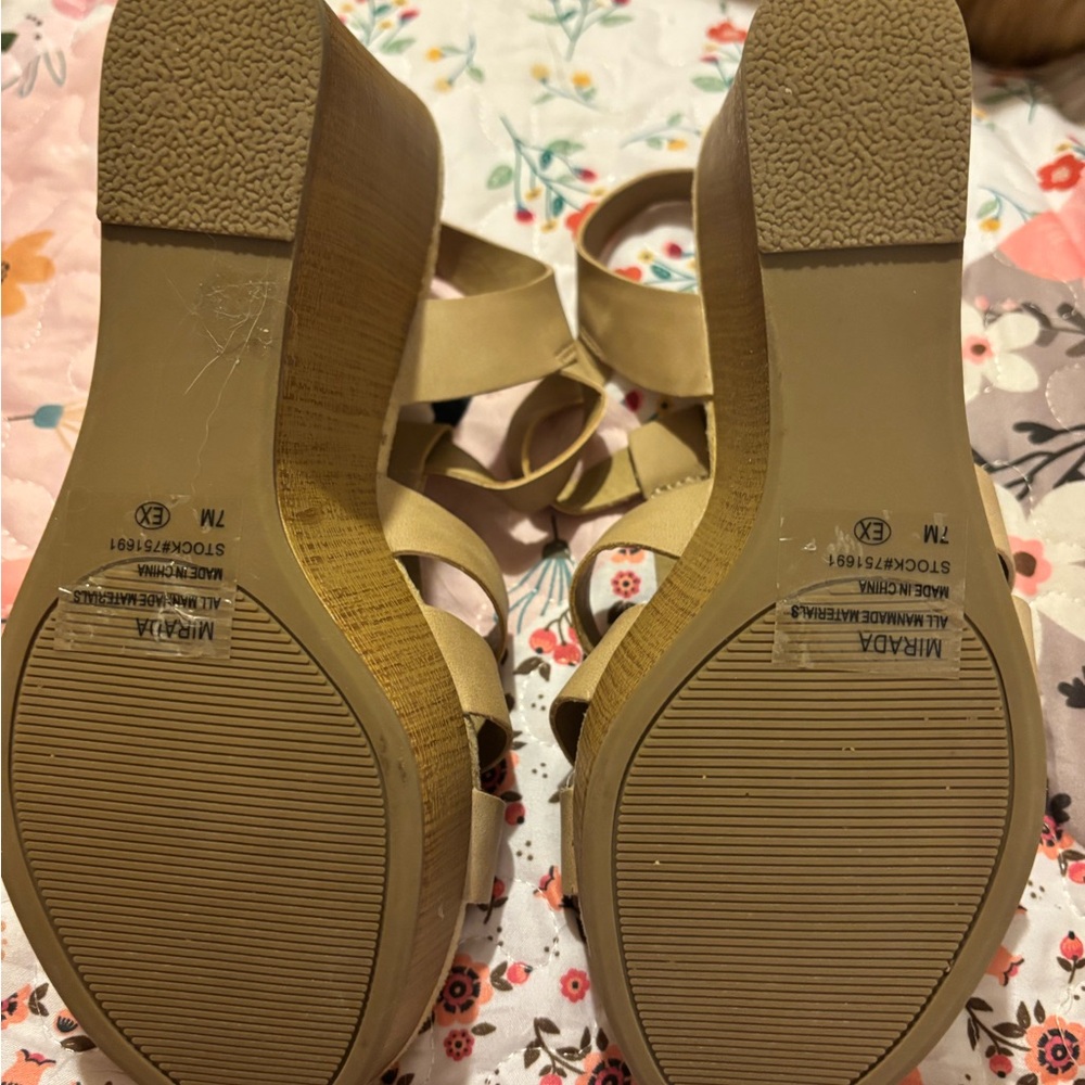 Beige Strappy Sandals - Picture 5 of 6